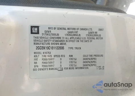 2008 Chevrolet Silverado 1500 Lt1 from USA, damaged, VIN 2GCEK19C181122806